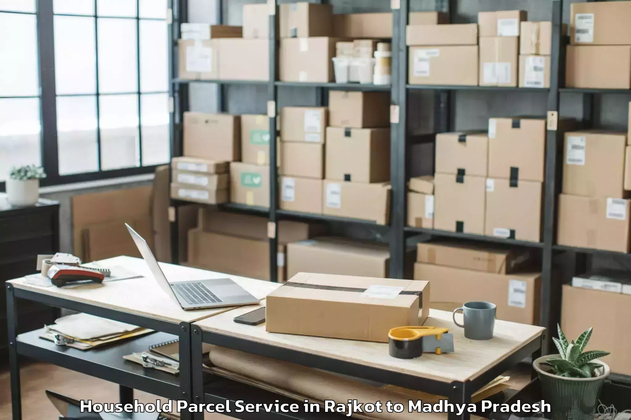 Book Rajkot to Ghugri Household Parcel Online